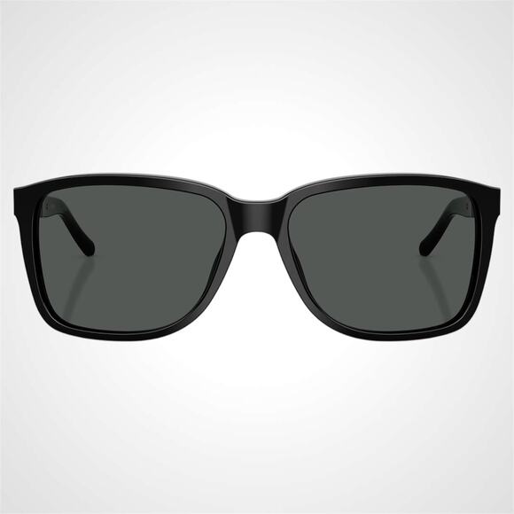 New Burberry Sunglasses Black Solid Square Frame Brown Check Arms 58mm - Picture 2 of 10